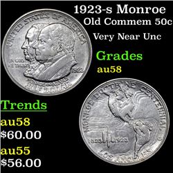 1923-s Monroe Old Commem Half Dollar 50c Grades Choice AU/BU Slider