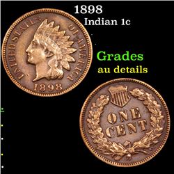 1898 Indian Cent 1c Grades AU Details