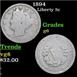 1894 Liberty Nickel 5c Grades g+