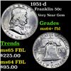 Image 1 : 1951-d Franklin Half Dollar 50c Grades Choice Unc+ FBL