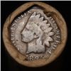 Image 3 : Mixed small cents 1c orig shotgun roll, 1918-s Wheat Cent, 1895 Indian Cent other end