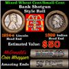 Image 1 : Mixed small cents 1c orig shotgun roll,1924-s Wheat Cent,1899 Indian Cent other end
