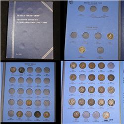 Partial Indian Head cent book 1862-1908 27 coins . .