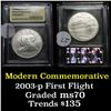 Image 1 : 2003-p First Flight Modern Commem Dollar $1 Grades ms70, Perfection