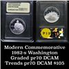 Image 1 : 1982-S Washington Modern Commem Half Dollar 50c Grades GEM++ Proof Deep Cameo