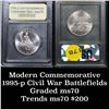 Image 1 : 1995-s Civil War Modern Commem Half Dollar 50c Grades ms70, Perfection