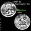 Image 1 : 1954-d Washington Quarter 25c Grades Select Unc