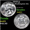 Image 1 : 1945-p Washington Quarter 25c Grades Choice+ Unc