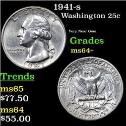 1941-s Washington Quarter 25c Grades Choice+ Unc