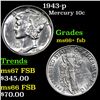 Image 1 : 1943-p Mercury Dime 10c Grades GEM++ FSB