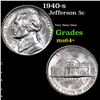 Image 1 : 1940-s Jefferson Nickel 5c Grades Choice+ Unc