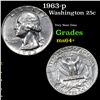 Image 1 : 1963-p Washington Quarter 25c Grades Choice+ Unc