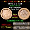 Image 1 : ***Auction Highlight*** Indian 1c Shotgun Roll, 1909 end, KEY date 's' mint other, Wow! (fc)