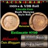 Image 1 : **Auction Highlight** Lincoln Wheat cent 1c orig roll, 1909-s one end,  VDB rev other end, WOW! 25 1