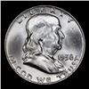 Image 2 : 1958-d Franklin Half Dollar 50c Grades Select Unc+ FBL
