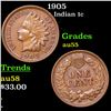 Image 1 : 1905 Indian Cent 1c Grades Choice AU