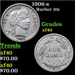 1906-s Barber Dime 10c Grades xf