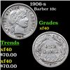 Image 1 : 1906-s Barber Dime 10c Grades xf