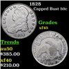 Image 1 : 1828 Capped Bust Half Dollar 50c Grades xf+