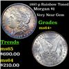 Image 1 : 1897-p Rainbow Toned Morgan Dollar $1 Grades Choice+ Unc