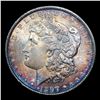 Image 2 : 1897-p Rainbow Toned Morgan Dollar $1 Grades Choice+ Unc