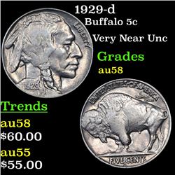 1929-d Buffalo Nickel 5c Grades Choice AU/BU Slider