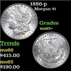 1886-p Morgan Dollar $1 Grades GEM+ Unc
