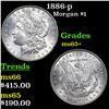 Image 1 : 1886-p Morgan Dollar $1 Grades GEM+ Unc