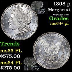 1898-p Morgan Dollar $1 Grades Choice Unc+ PL