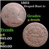 Image 1 : 1802 Draped Bust Large Cent 1c Grades g details