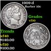 Image 1 : 1909-d Barber Dime 10c Grades vf++