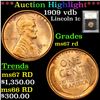 Image 1 : ***Auction Highlight*** 1909 vdb Lincoln Cent 1c Graded GEM++ Unc RD By USCG (fc)