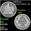 Image 1 : 1876-cc Seated Liberty Dime 10c Grades vg+