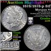 Image 1 : ***Auction Highlight*** 1878/1878-p 8tf Morgan Dollar $1 Graded Choice AU/BU Slider By USCG (fc)
