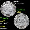 Image 1 : 1899-s Barber Dime 10c Grades xf+