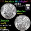 Image 1 : ***Auction Highlight*** 1882-p Morgan Dollar $1 Graded GEM+ Unc By USCG (fc)