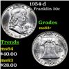 Image 1 : 1954-d Franklin Half Dollar 50c Grades Select+ Unc