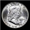 Image 2 : 1954-d Franklin Half Dollar 50c Grades Select+ Unc