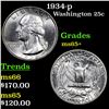 Image 1 : 1934-p Washington Quarter 25c Grades GEM+ Unc