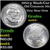 1952-p Wash/Car Old Commem Half Dollar 50c Grades Choice+ Unc
