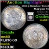 Image 1 : ***Auction Highlight*** 1880-p Rainbow Toned Morgan Dollar $1 Graded Choice+ Unc By USCG (fc)