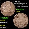 Image 1 : 1858 sl Flying Eagle Cent 1c Grades vf+