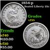 Image 1 : 1854-p Seated Liberty Quarter 25c Grades vf++