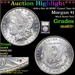 ***Auction Highlight*** 1890-o Hot 50 WOW! 'Comet' Vam 10 Morgan Dollar $1 Graded Select+ Unc By USC