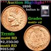 Image 1 : ***Auction Highlight*** 1898 Indian Cent 1c Graded Gem+ Unc RD By USCG (fc)