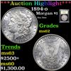 Image 1 : ***Auction Highlight*** 1894-o Morgan Dollar $1 Graded Select Unc By USCG (fc)