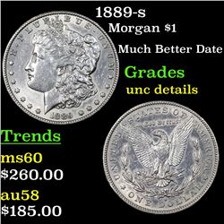 1889-s Morgan Dollar $1 Grades Unc Details