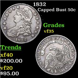 1832 Capped Bust Half Dollar 50c Grades vf++