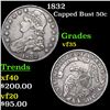 Image 1 : 1832 Capped Bust Half Dollar 50c Grades vf++