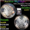 Image 1 : ***Auction Highlight*** 1881-s Rainbow Toned Morgan Dollar $1 Graded GEM+ Unc By USCG (fc)